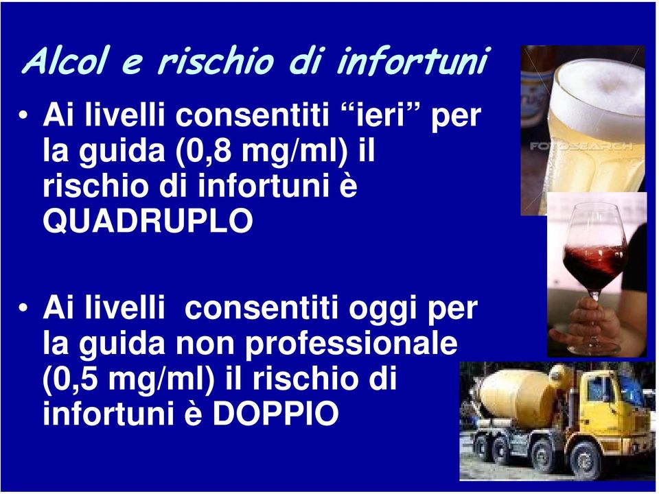 è QUADRUPLO Ai livelli consentiti oggi per la guida