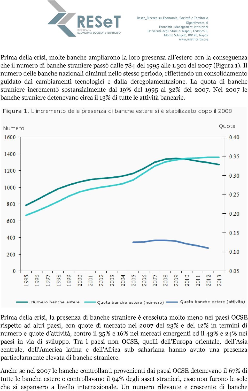 La quota di banche straniere incrementò sostanzialmente dal 19% del 1995 al 32% del 2007. Nel 2007 le banche straniere detenevano circa il 13% di tutte le attività bancarie.