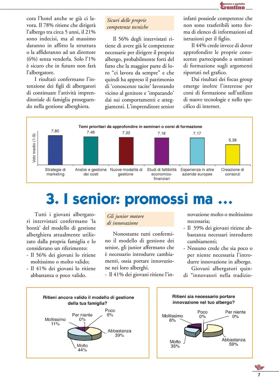 Solo l 1% è sicuro che in futuro non farà l albergatore.