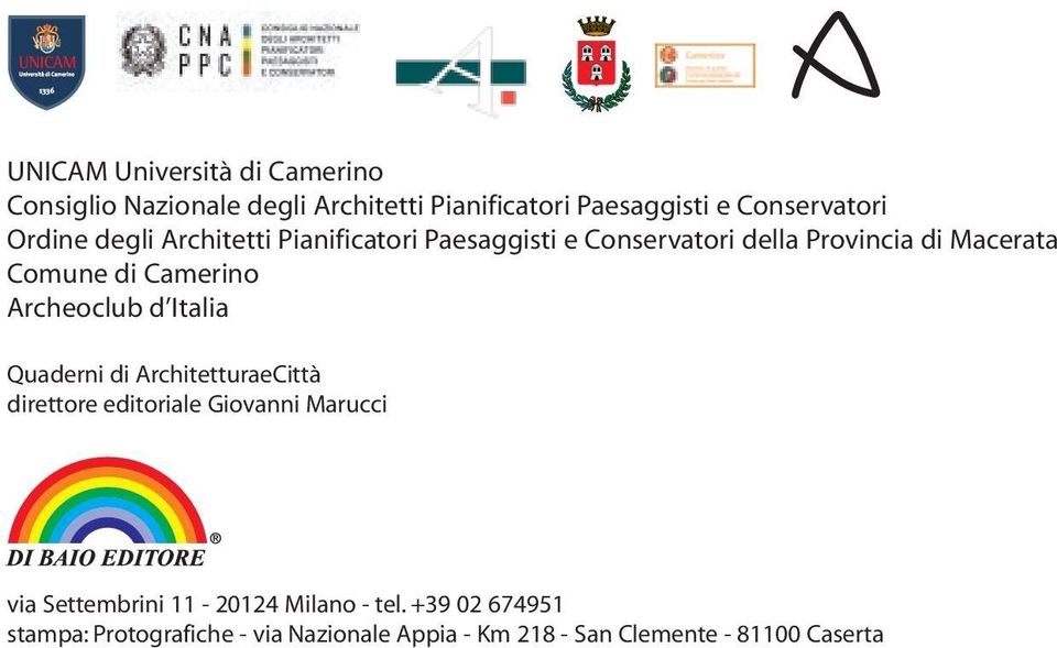 Archeoclub d Italia Quaderni di ArchitetturaeCittà direttore editoriale Giovanni Marucci via Settembrini