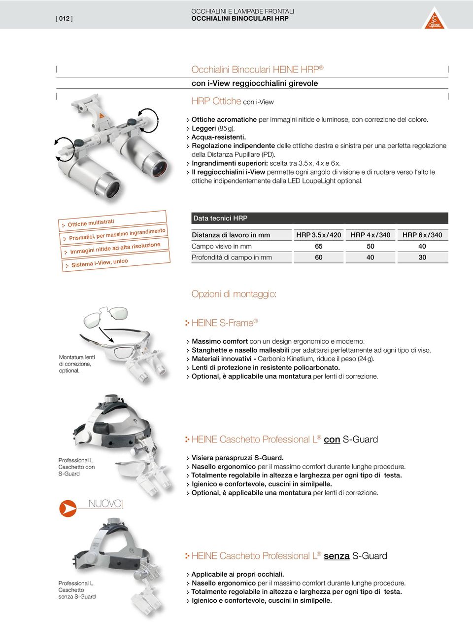 Ingrandimenti superiori: scelta tra 3.5 x, 4 x e 6 x. Il reggiocchialini i-view permette ogni angolo di visione e di ruotare verso l alto le ottiche indipendentemente dalla LED LoupeLight optional.