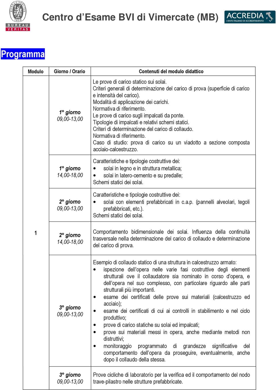 Le prove di carico sugli impalcati da ponte. Tipologie di impalcati e relativi schemi statici. Criteri di determinazione del carico di collaudo. Normativa di riferimento.