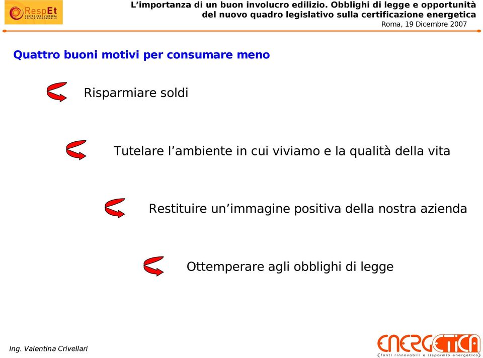 viviamo e la qualità della vita Restituire un