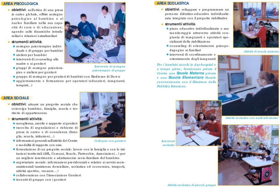 sostegno psicoterapico e ateliers per genitori Intervento di sostegno psicoterapico di gruppo gruppo di sostegno per genitori di bambini con Sindrome di Down aggiornamento e formazione per operatori