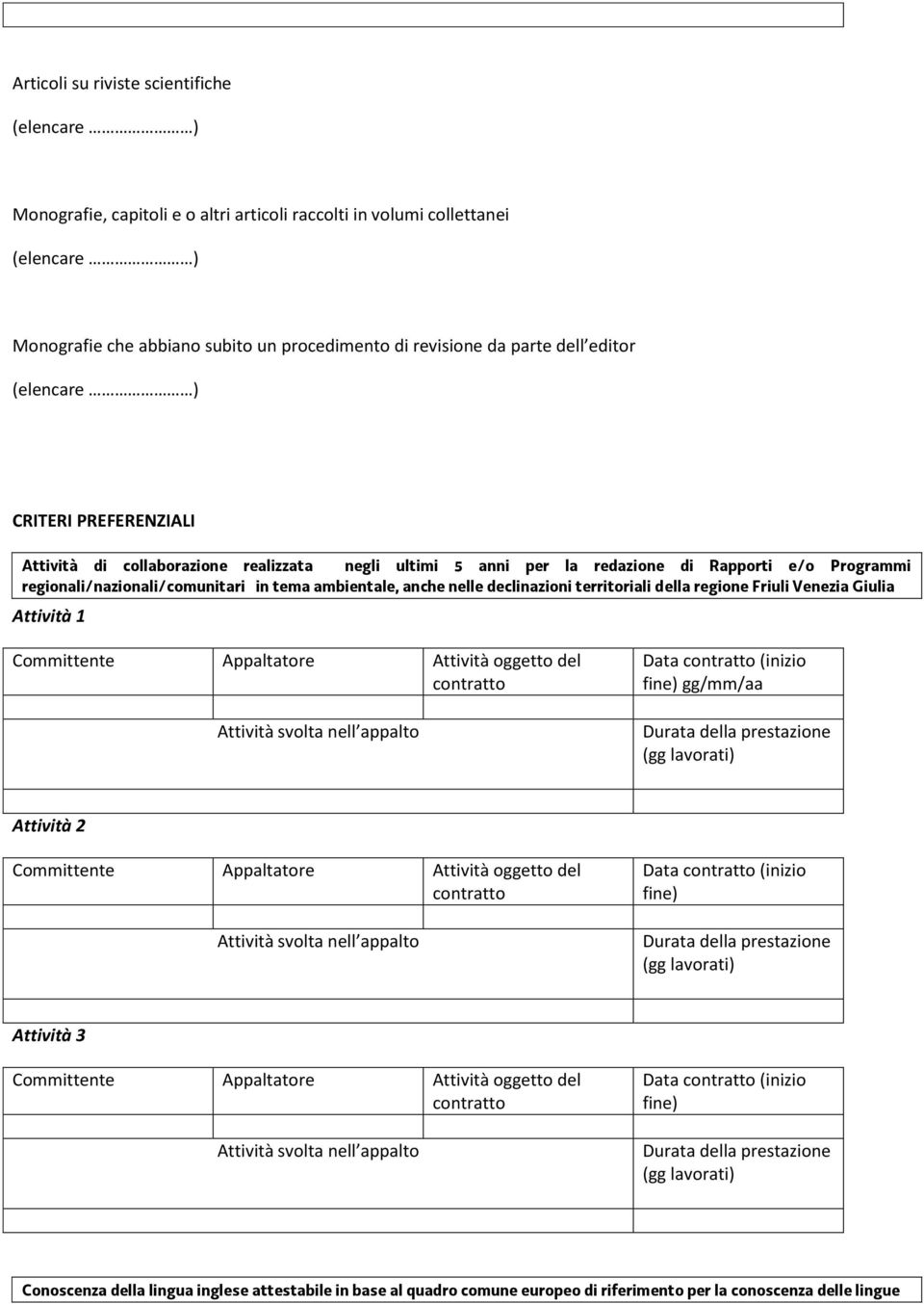 Rapporti e/o Programmi regionali/nazionali/comunitari in tema ambientale, anche nelle declinazioni territoriali della regione Friuli Venezia Giulia