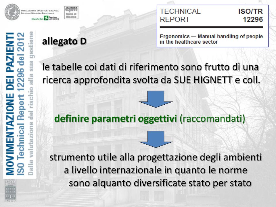 definire parametri oggettivi (raccomandati) strumento utile alla