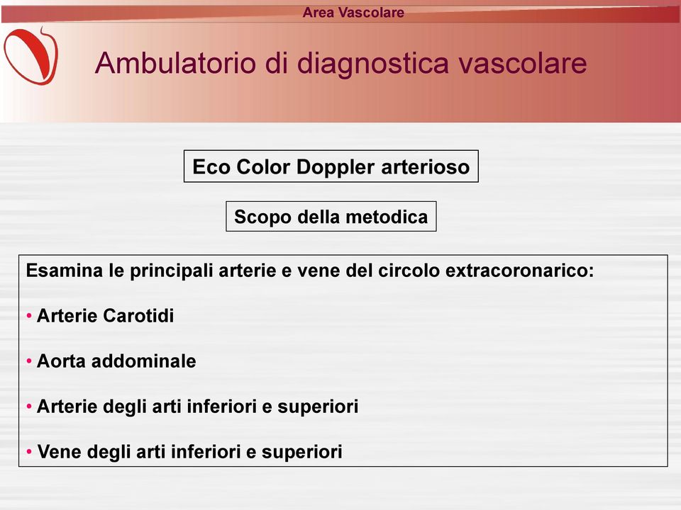 Arterie Carotidi Aorta addominale Arterie degli