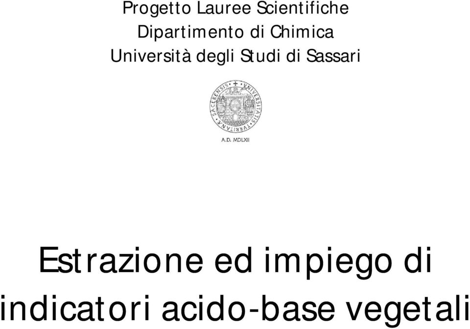 degli Studi di Sassari Estrazione