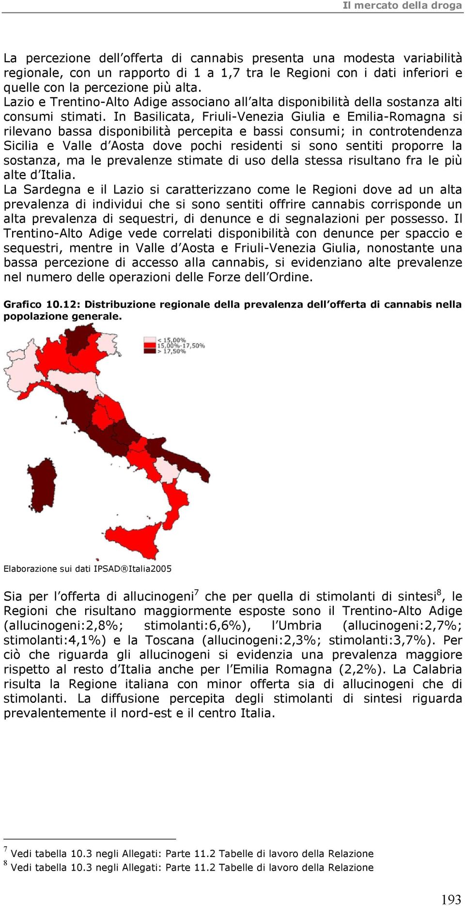 In Basilicata, Friuli-Venezia Giulia e Emilia-Romagna si rilevano bassa disponibilità percepita e bassi consumi; in controtendenza Sicilia e Valle d Aosta dove pochi residenti si sono sentiti