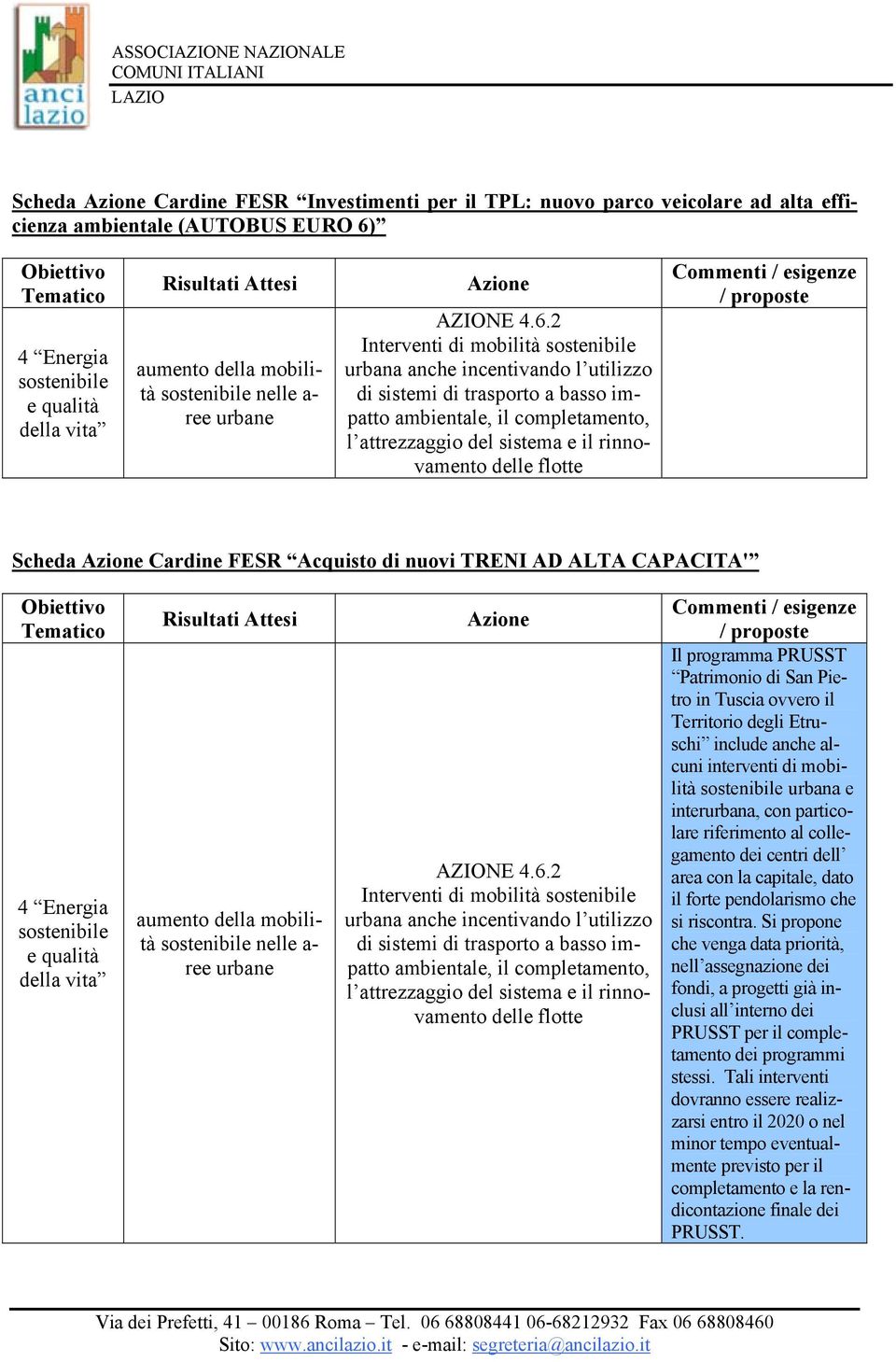 2 Interventi di mobilità sostenibile urbana anche incentivando l utilizzo di sistemi di trasporto a basso impatto ambientale, il completamento, l attrezzaggio del sistema e il rinnovamento delle