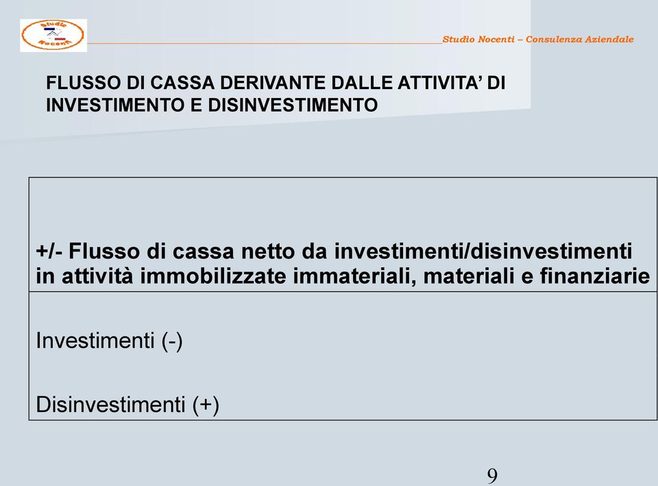 investimenti/disinvestimenti in attività immobilizzate
