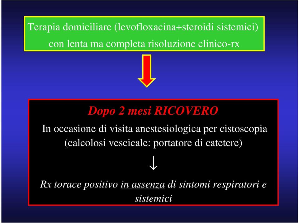 visita anestesiologica per cistoscopia (calcolosi vescicale: portatore