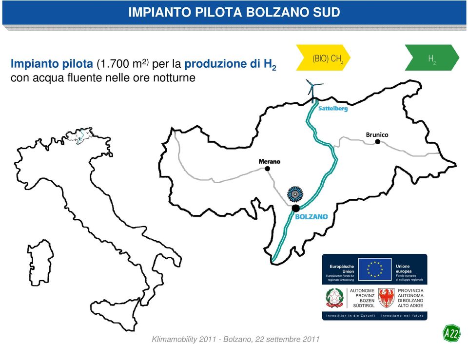 700 m 2) per la produzione di H