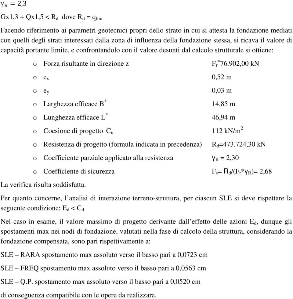 o e y o Larghezza efficace B * o Lunghezza efficace L * F r = 76.