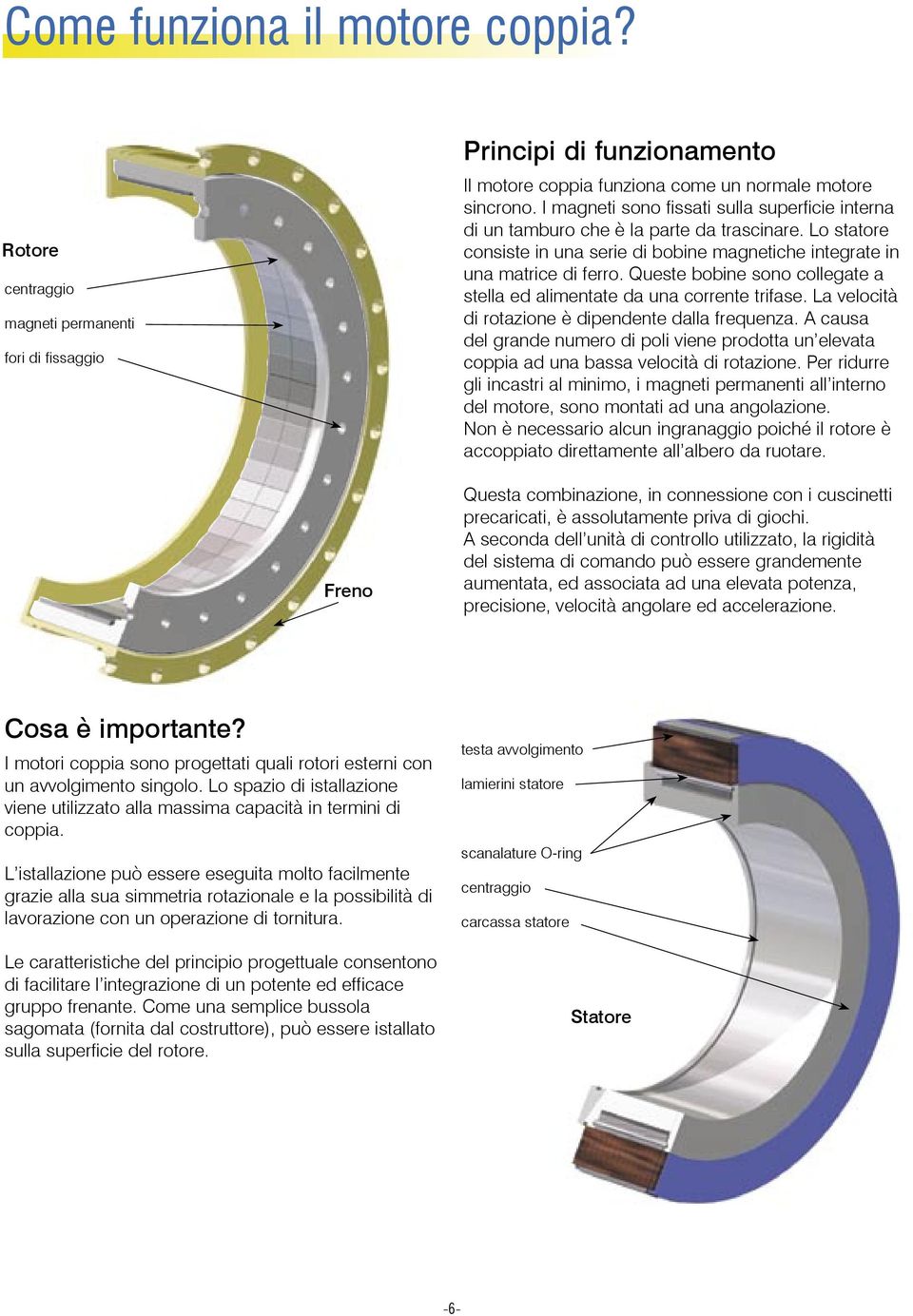 Queste bobine sono collegate a stella ed alimentate da una corrente trifase. La velocità di rotazione è dipendente dalla frequenza.