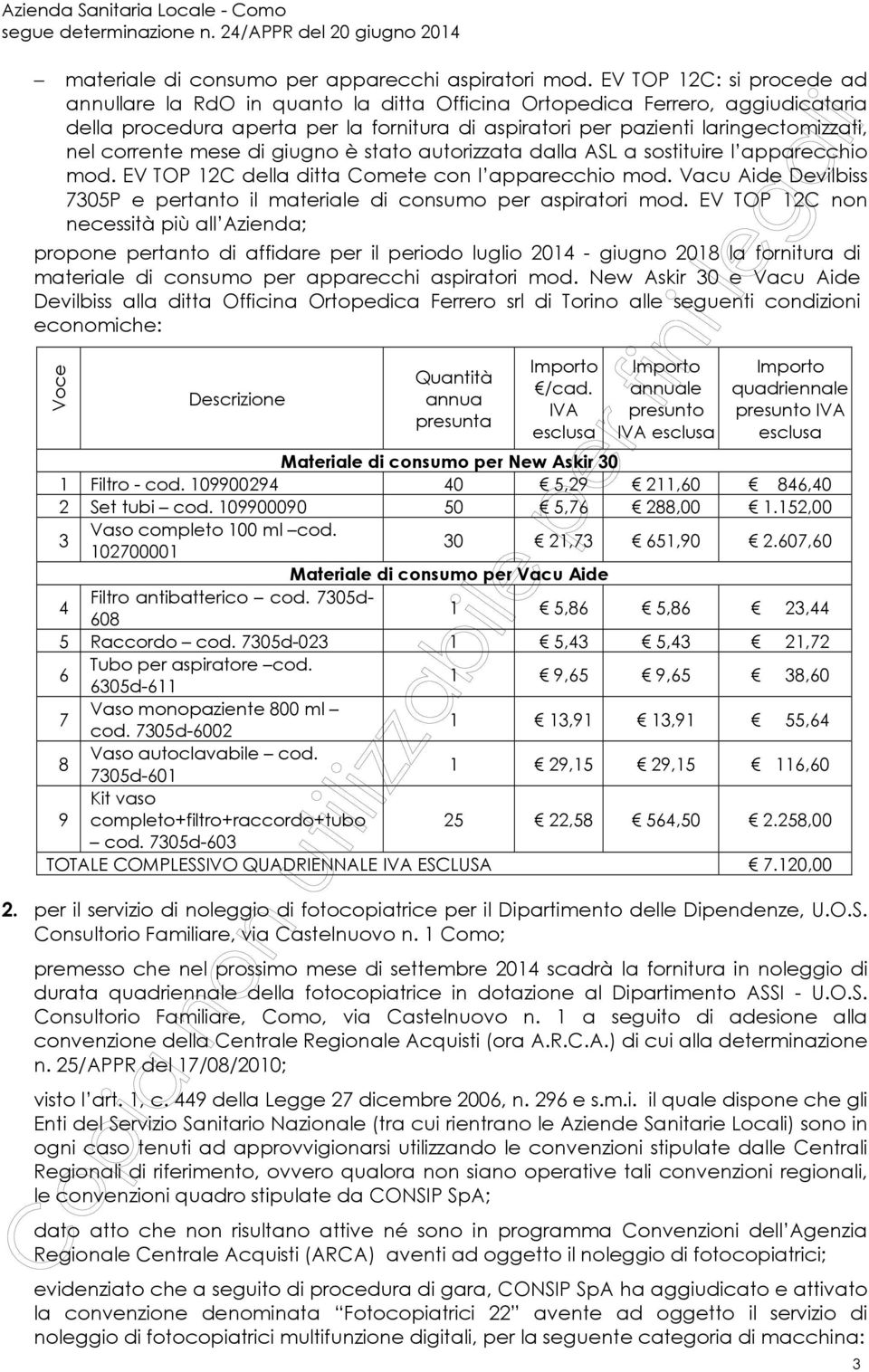 corrente mese di giugno è stato autorizzata dalla ASL a sostituire l apparecchio mod. EV TOP 12C della ditta Comete con l apparecchio mod.