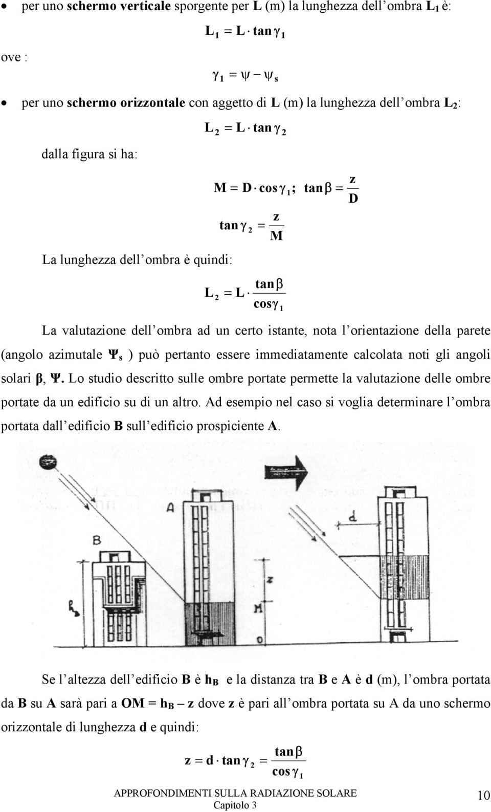 azimutale Ψ s ) può pertanto essere immediatamente calcolata noti gli angoli solari β, Ψ.