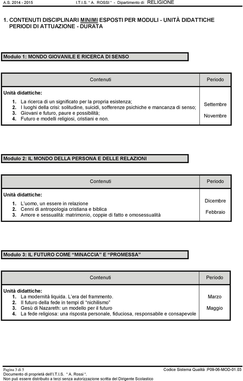 Futuro e modelli religiosi, cristiani e non. Settembre Novembre Modulo 2: IL MONDO DELLA PERSONA E DELLE RELAZIONI 1. L uomo, un essere in relazione 2. Cenni di antropologia cristiana e biblica 3.