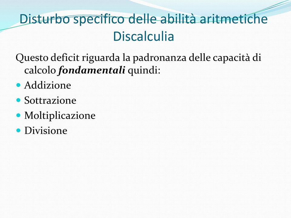 padronanza delle capacità di calcolo