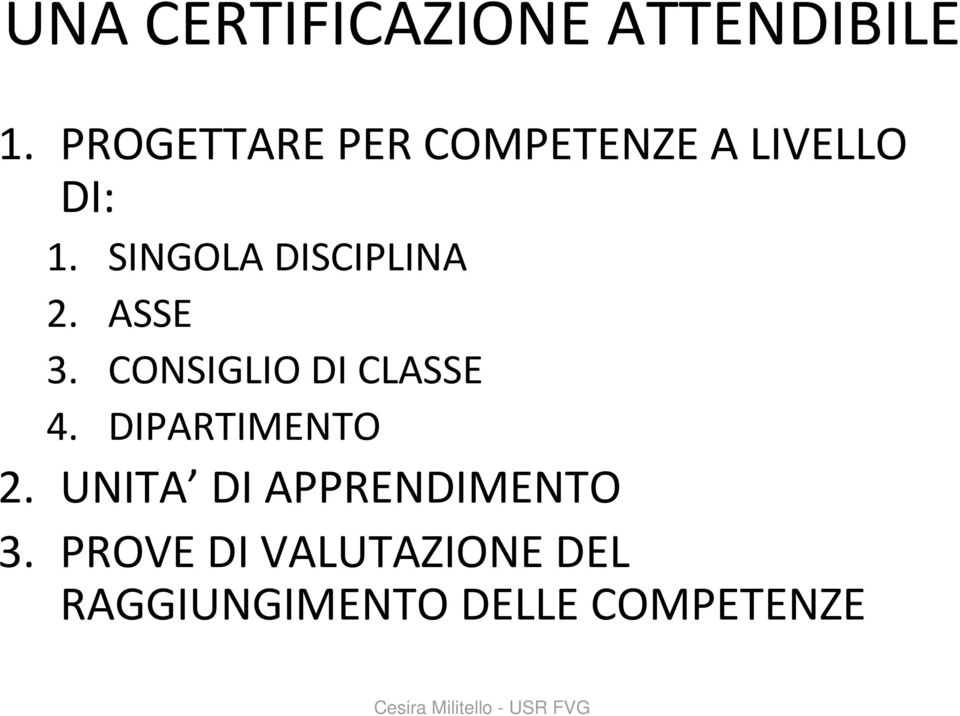 SINGOLA DISCIPLINA 2. ASSE 3. CONSIGLIO DI CLASSE 4.