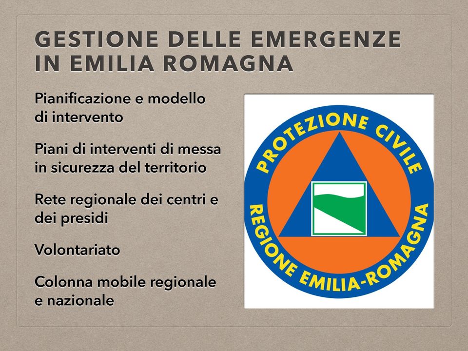 interventi di messa in sicurezza del territorio Rete