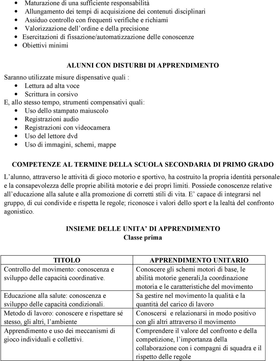 allo stesso tempo, strumenti compensativi quali: Uso dello stampato maiuscolo Registrazioni audio Registrazioni con videocamera Uso del lettore dvd Uso di immagini, schemi, mappe COMPETENZE AL