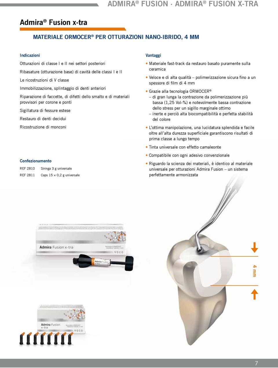 ponti Sigillatura di fessure estese Restauro di denti decidui Ricostruzione di monconi Vantaggi Materiale fast-track da restauro basato puramente sulla ceramica Veloce e di alta qualità