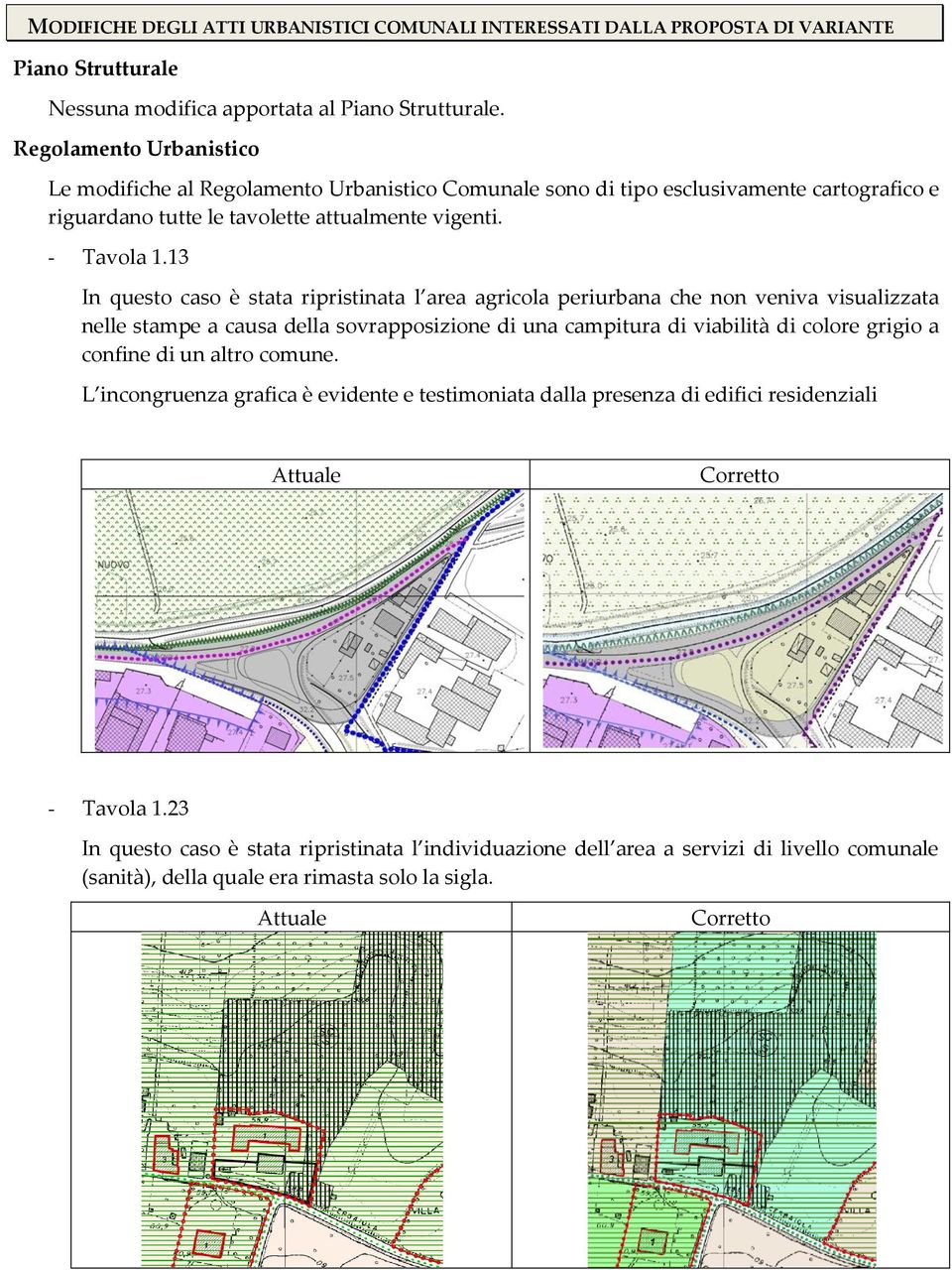 13 In questo caso è stata ripristinata l area agricola periurbana che non veniva visualizzata nelle stampe a causa della sovrapposizione di una campitura di viabilità di colore grigio a confine