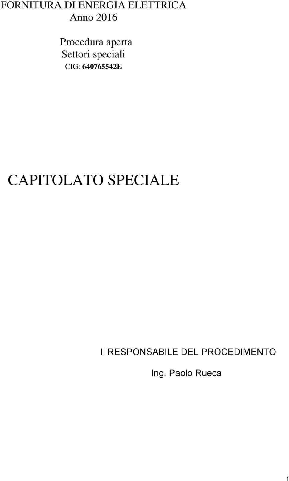 640765542E CAPITOLATO SPECIALE Il