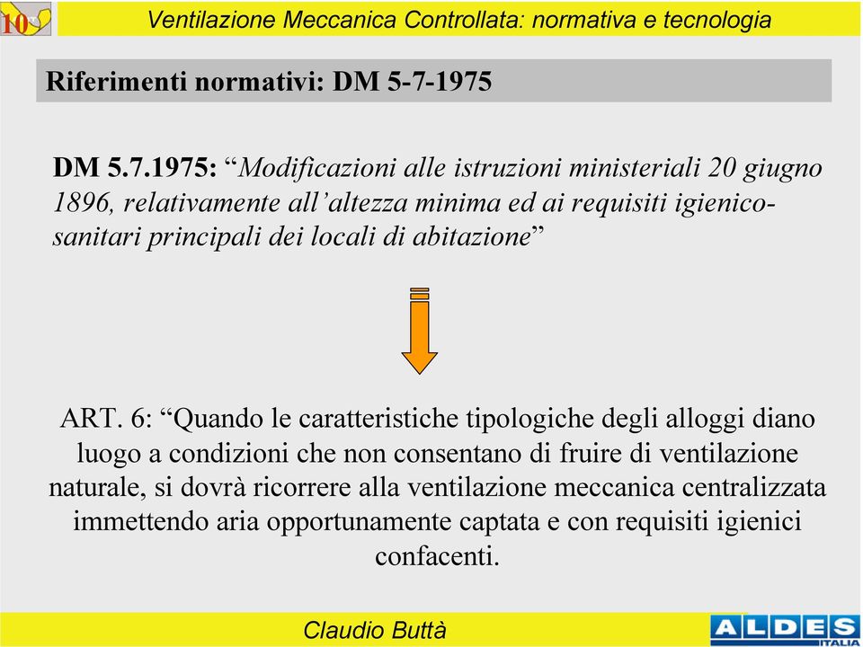 igienicosanitari principali dei locali di abitazione ART.