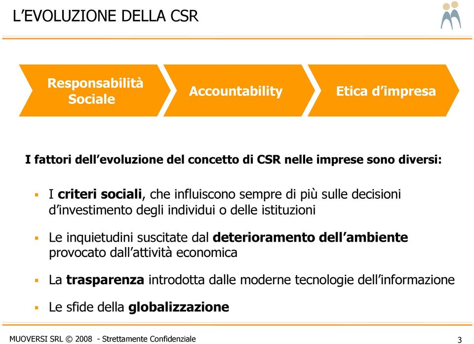 delle istituzioni Le inquietudini suscitate dal deterioramento dell ambiente provocato dall attività economica La trasparenza