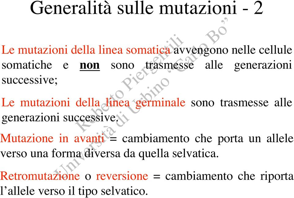 generazioni successive.