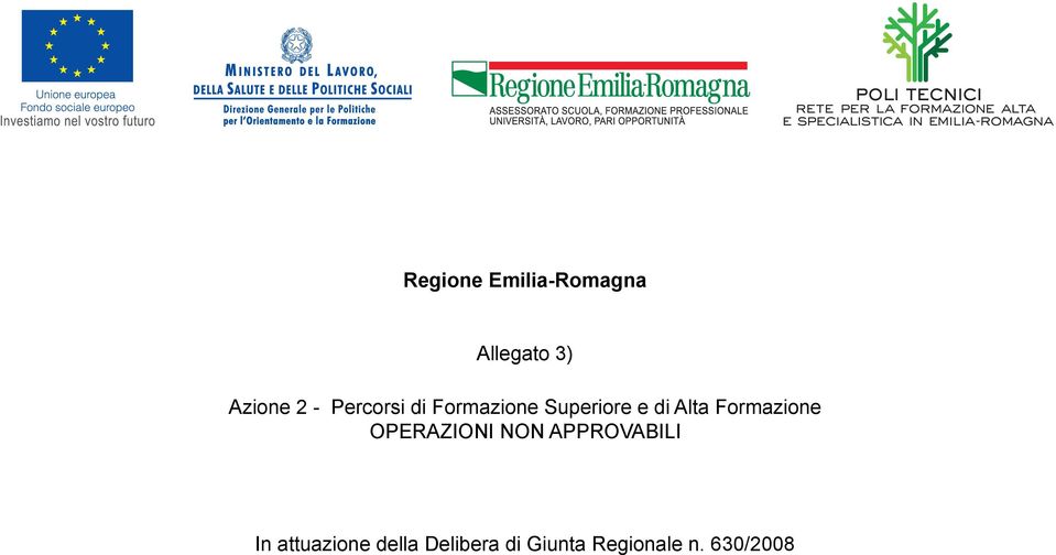 Formazione OPERAZIONI NON APPROVABILI In