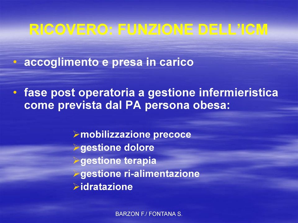 prevista dal PA persona obesa: mobilizzazione precoce