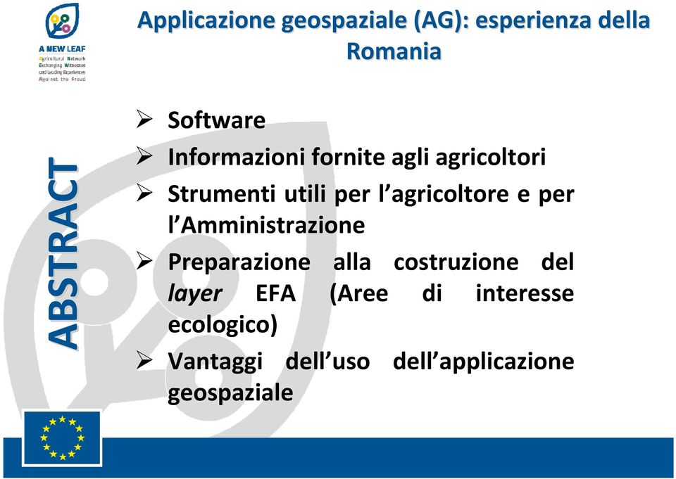 agricoltore e per l Amministrazione Preparazione alla costruzione del