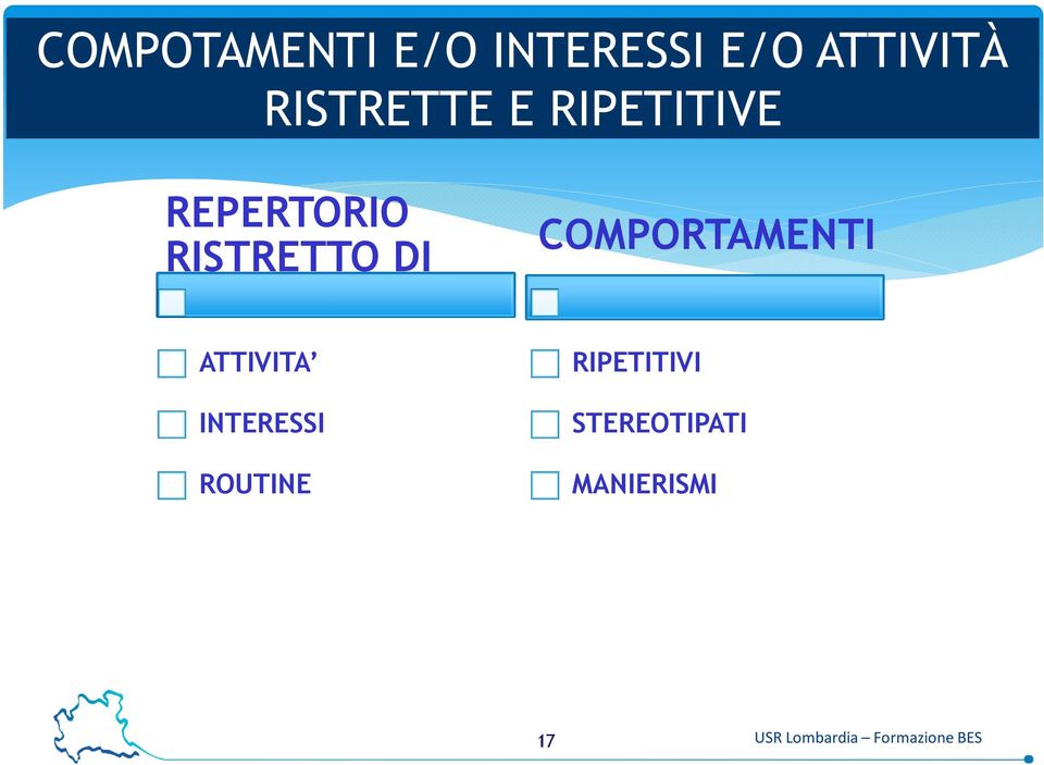 COMPORTAMENTI ATTIVITA INTERESSI ROUTINE