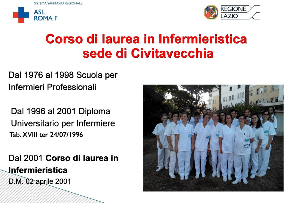 2001 Diploma Universitario per Infermiere Tab.