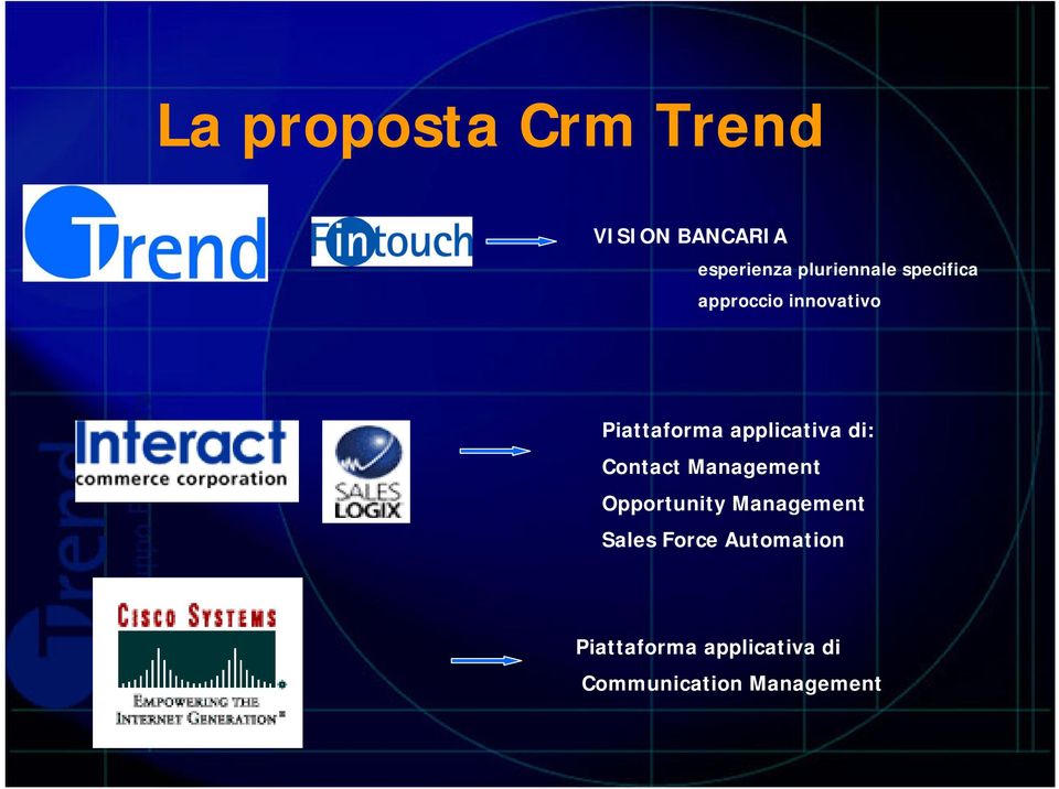 applicativa di: Contact Management Opportunity Management