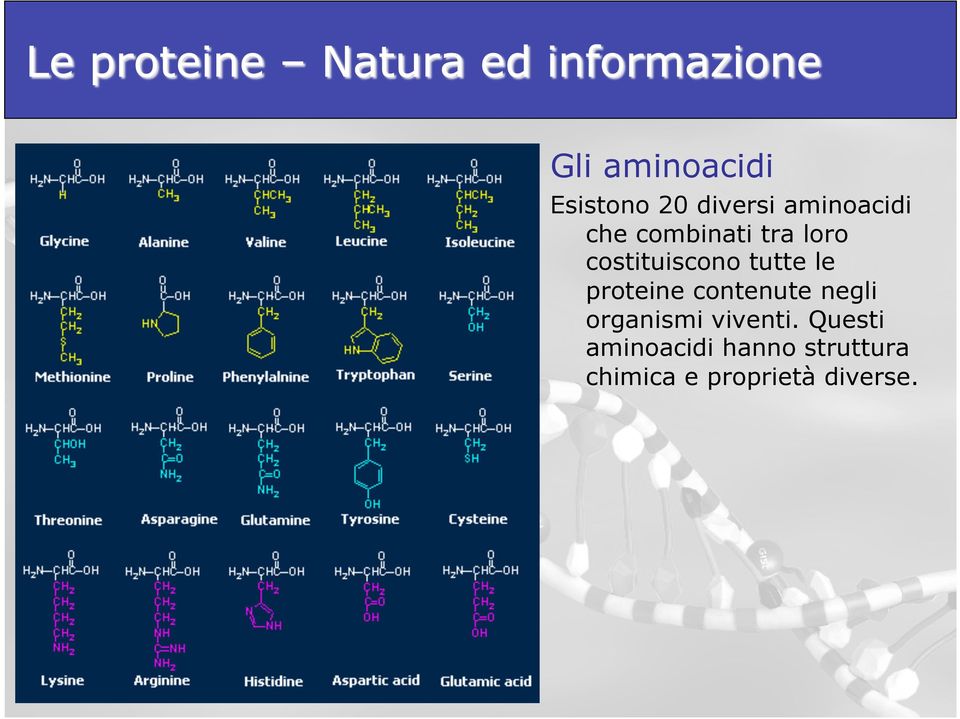 proteine contenute negli organismi viventi.