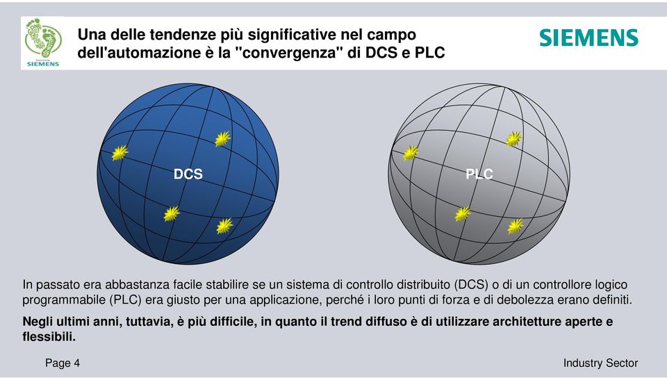 programmabile (PLC) era giusto per una applicazione, perché i loro punti di forza e di debolezza erano definiti.