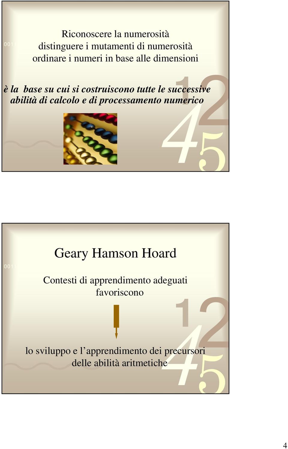 calcolo e di processamento numerico Geary Hamson Hoard 00 000 00 0 000 000 0 Contesti di