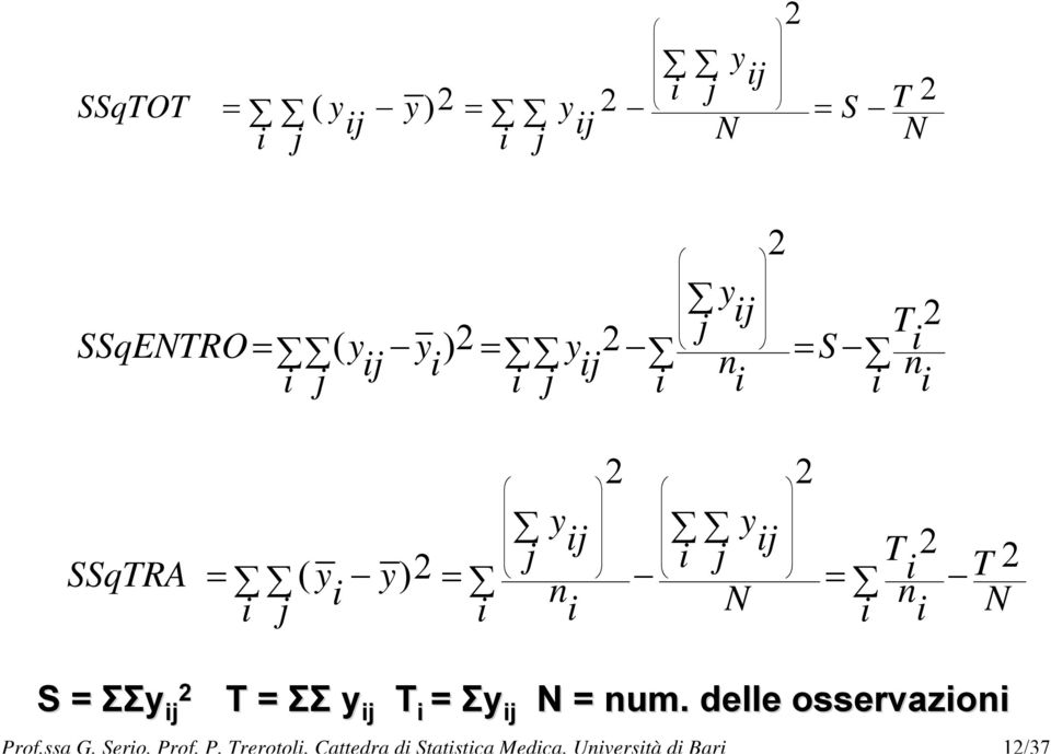 SSqTRA y y j j j j T y y T n n = ( j ) = = N N S