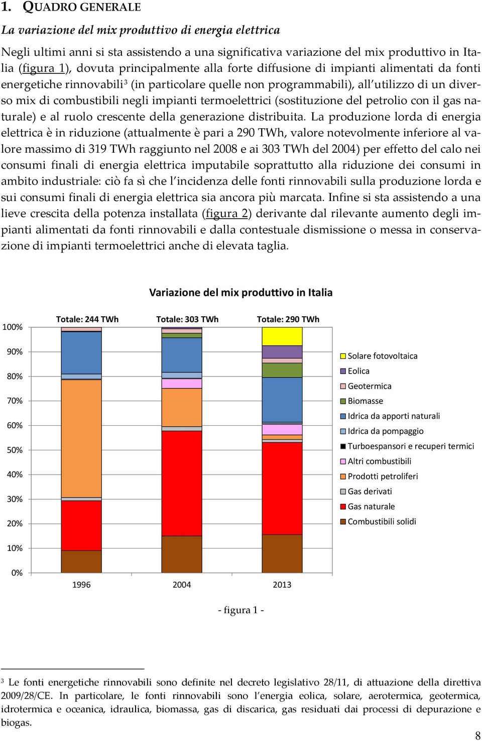 termoelettrici (sostituzione del petrolio con il gas naturale) e al ruolo crescente della generazione distribuita.