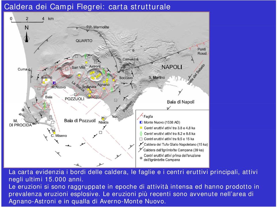 Le eruzioni si sono raggruppate in epoche di attività intensa ed hanno prodotto in prevalenza