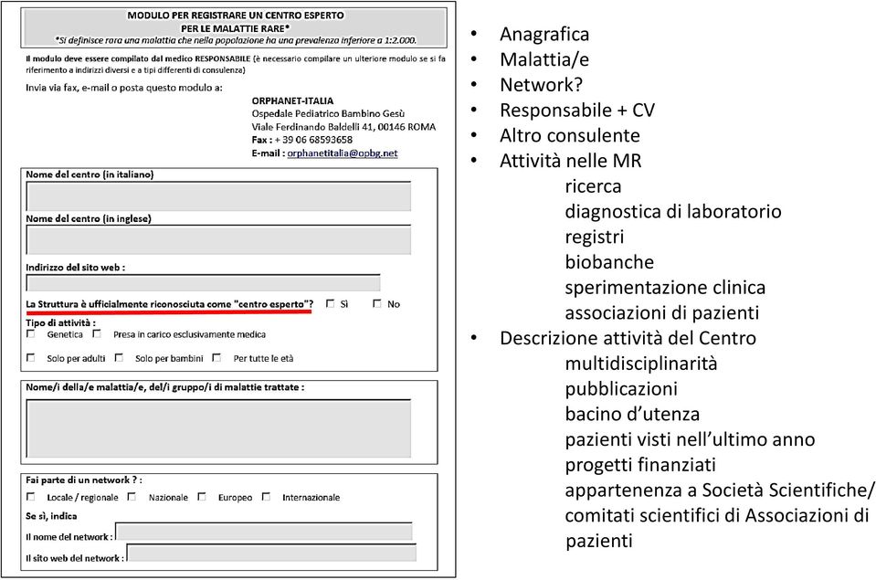 biobanche sperimentazione clinica associazioni di pazienti Descrizione attività del Centro