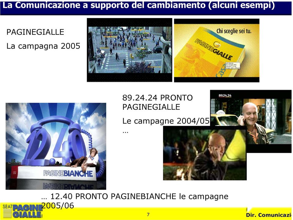 24.24 PRONTO PAGINEGIALLE Le campagne 2004/05 12.