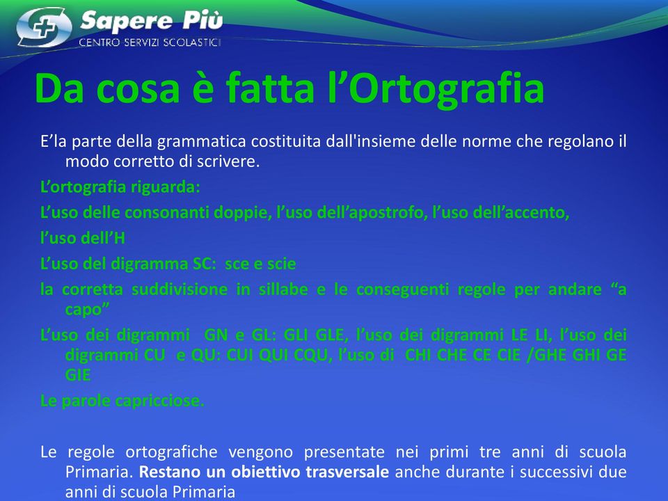 delle norme che regolano il modo corretto di scrivere.