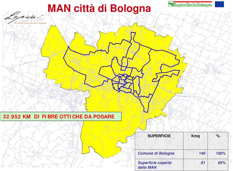 SUPERFICIE Kmq % Comune di Bologna