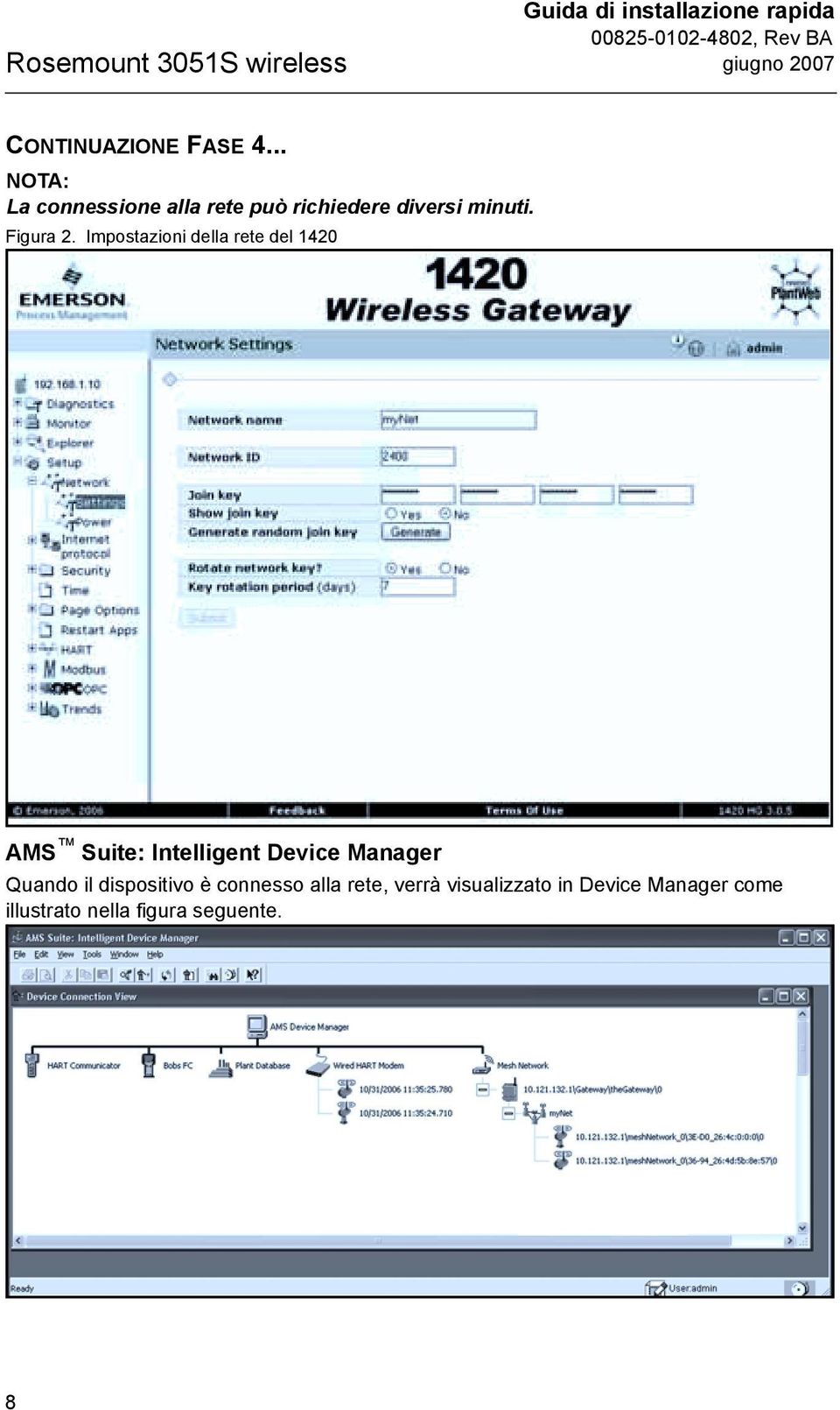 Impostazioni della rete del 1420 AMS Suite: Intelligent Device Manager