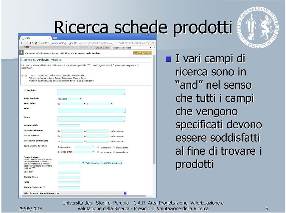 devono essere soddisfatti al fine di trovare i prodotti